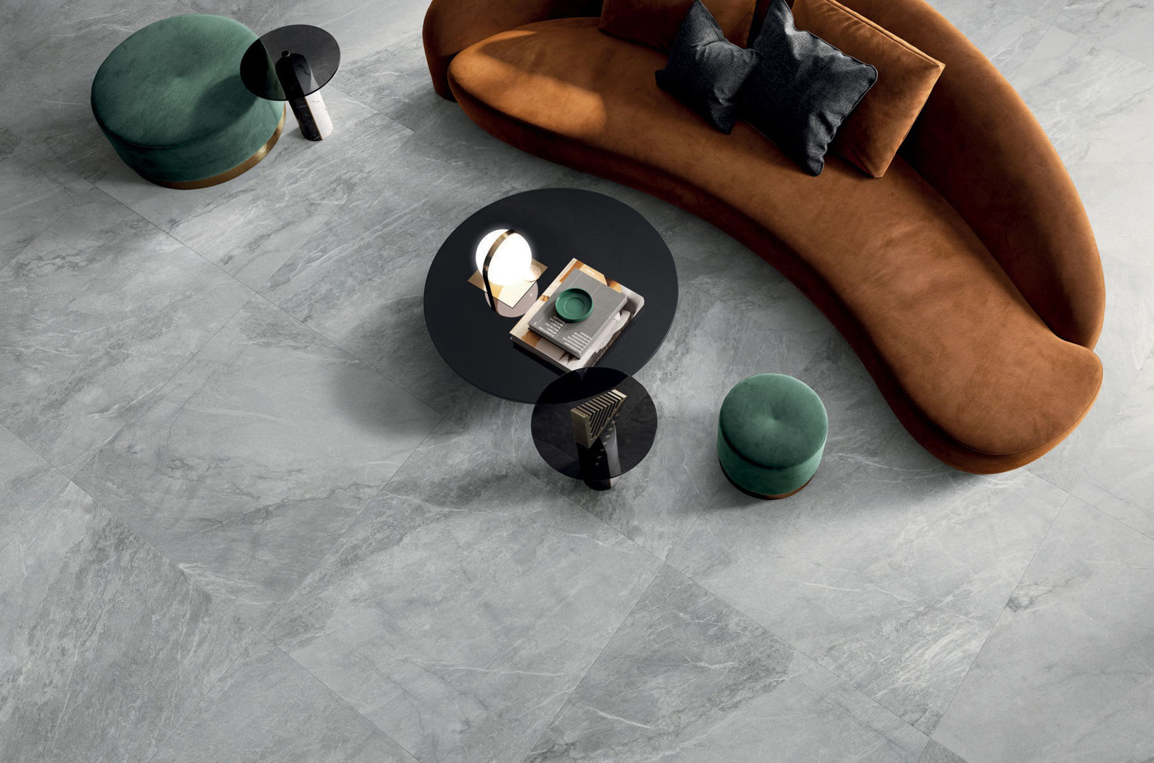 GREY 120X120 Sofa braun